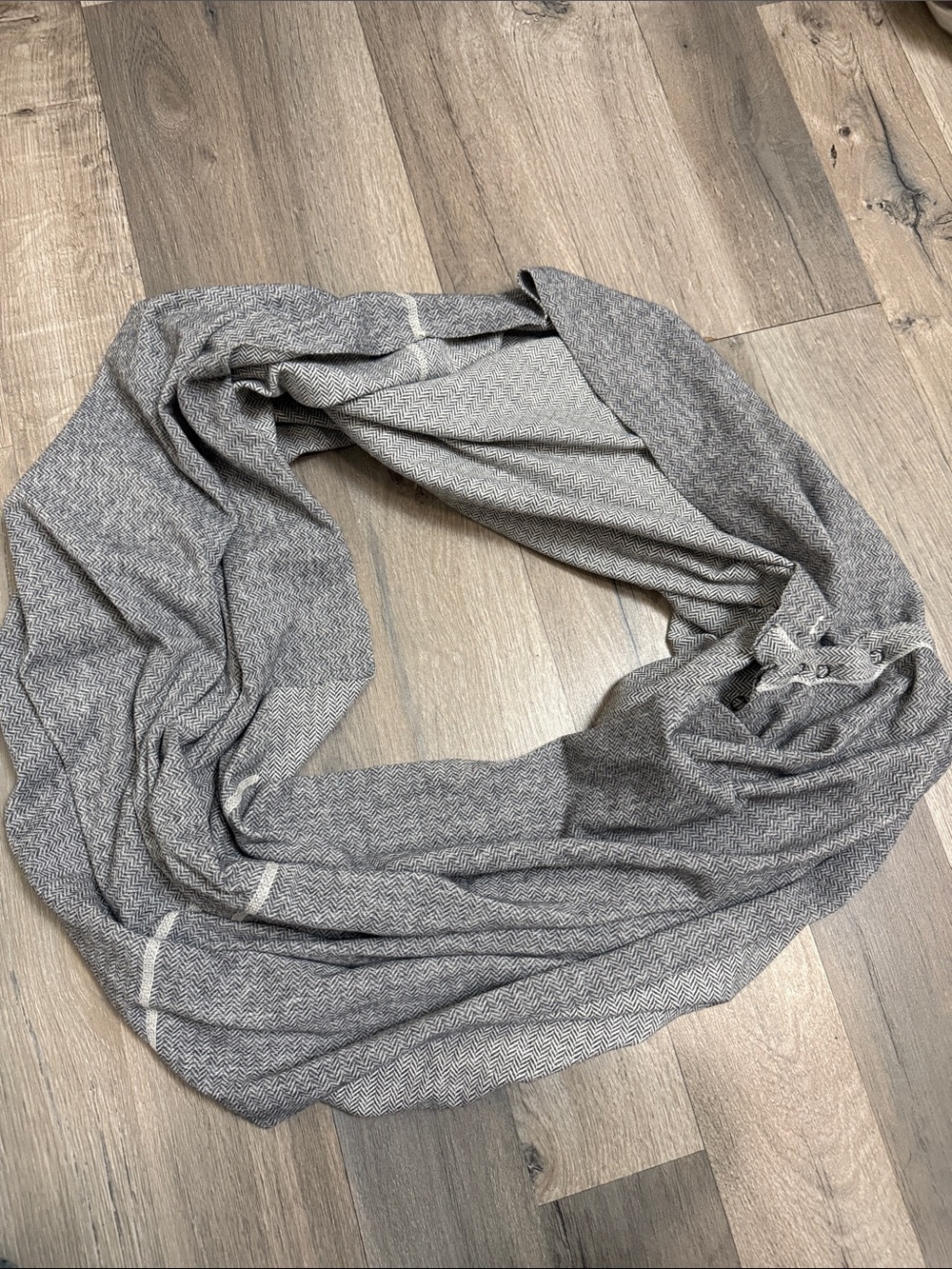 Lululmeon Gray Herringbone Infinity Scarf